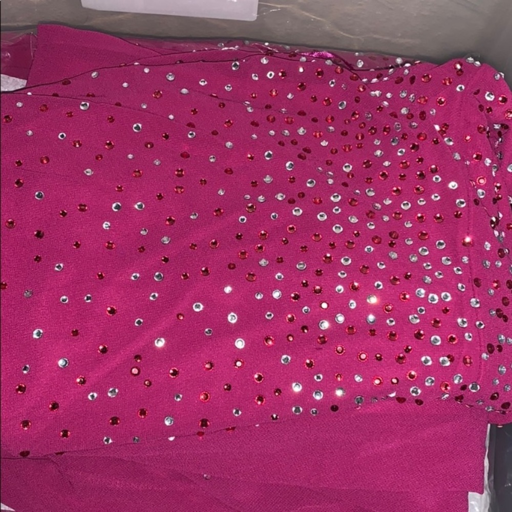 Gorgeous pink rhinestone formal gown - Picture 3 of 4